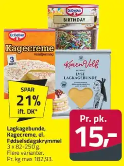 Fleggaard Kagecreme / Lagkagebunde / Fødselsdagskrymmel tilbud