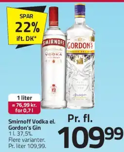 Fleggaard Smirnoff Vodka / Gordon's Gin tilbud