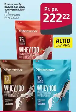 Fleggaard Frontrunner Whey 100 proteinpulver, 1 kg tilbud