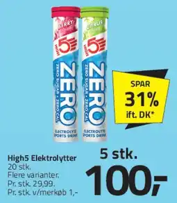 Fleggaard High5 Elektrolytter / Zero (pakke) tilbud