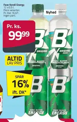 Fleggaard Faxe Kondi Energy (flasker) tilbud