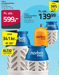 Fleggaard Norbro energi Letvægtsgasflaske tilbud