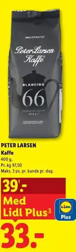 Lidl Peter Larsen Kaffe tilbud