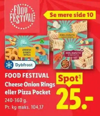Dybfrost Cheese Onion Rings eller Pizza Pocket