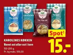 Lidl Karolines Køkken revet ost eller ost i tern tilbud