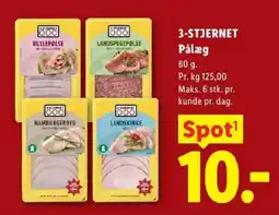 Lidl 3-stjernet pålæg tilbud