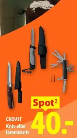 Lidl Crivit Kniv eller lommekniv tilbud