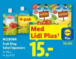 Lidl Milbona Fruit King Safari Squeezers tilbud