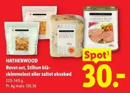 Lidl Hatherwood Revet ost, Stilton blå-skimmelost eller saltet oksekød tilbud