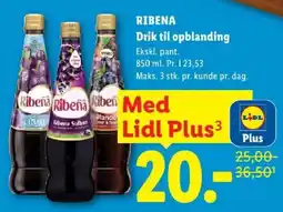 Lidl Ribena Drik til opblandning tilbud