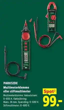 Lidl Parkside Multimeterklemme eller stiftmultimeter tilbud