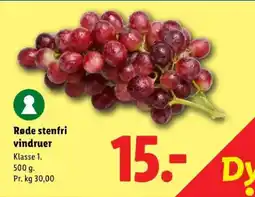 Lidl Røde stenfri vindruer tilbud