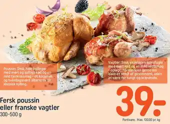 Fersk poussin eller franske vagtler