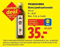 Lidl Primadonna ekstra jomfruolivenolie tilbud