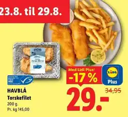 Lidl Havblå Torskefilet tilbud