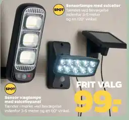 Netto Spot sensorlampe med solceller tilbud