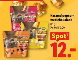 Lidl Karamelpopcorn med chokolade tilbud