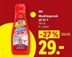 Lidl W5 Maskinopvask all-in-1 tilbud