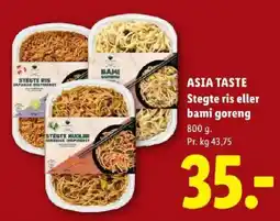 Lidl Asia Taste stegte ris eller bami goreng tilbud