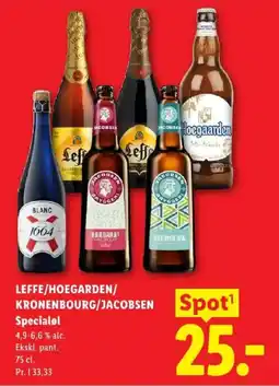 Lidl Leffe/Hoegaarden/Kronenbourg/Jacobsen Specialøl tilbud