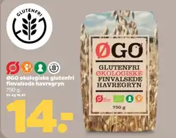 Netto ØGO økologiske glutenfri finvalsete havregryn tilbud