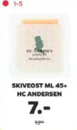 Netto Hc andersen skiveost ml 45+ tilbud