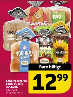Løvbjerg Kohberg rugbrød, boller el. café sandwich tilbud