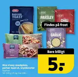 Løvbjerg Nice n'easy snackpizza, pariser toast el. krydderurter tilbud