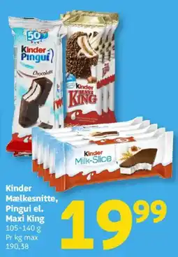 Løvbjerg Kinder Mælkesnitte, Pinguil el. Maxi King tilbud