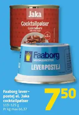 Løvbjerg Faaborg leverpostej Jaka cocktailpølser tilbud