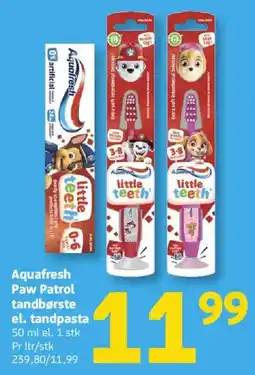 Løvbjerg Aquafresh Paw Patrol tandbørste el. tandpasta tilbud
