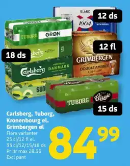 Løvbjerg Carlsberg, Tuborg, Kronenbourg el. Grimbergen øl tilbud