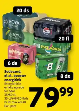 Løvbjerg Sodavand, øl el. booster energidrik tilbud