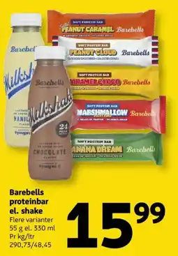 Løvbjerg Barebells proteinbar el. shake tilbud