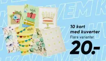 10 kort med kuverter