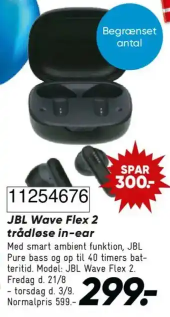 Bilka Jbl Wave Flex 2 trådløse in-ear tilbud