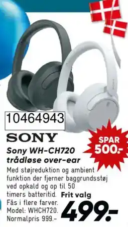 Bilka Sony WH-CH720 trådløse over-ear tilbud
