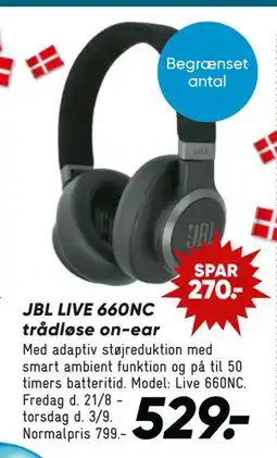 Bilka JBL LIVE 660NC trådløse on-ear tilbud