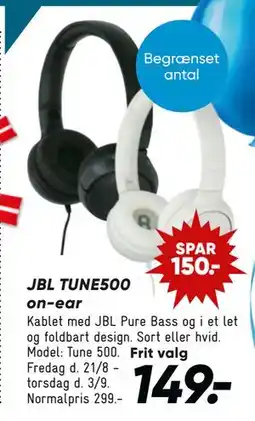 Bilka JBL TUNE500 on-ear tilbud