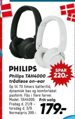 Bilka Philips TAH4000 trådløse on-ear tilbud