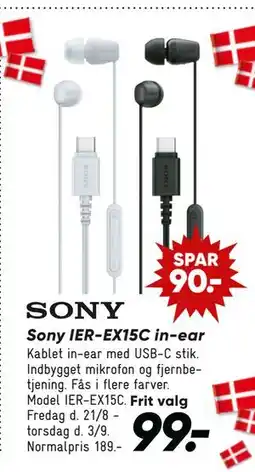 Bilka Sony IER-EX15C in-ear tilbud