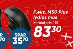Bilka M50 Plus lydløs mus tilbud