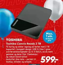 Bilka Toshiba Canvio Ready 2 TB tilbud