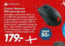 Bilka Corsair Harpoon PRO gaming mus tilbud