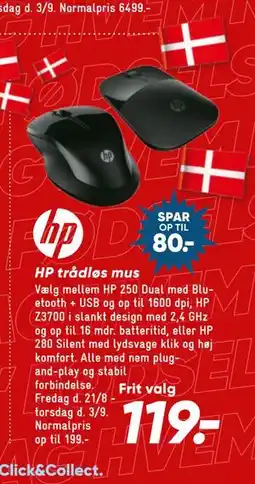 Bilka HP trådløs mus tilbud