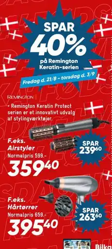 Bilka SPAR 40% på Remington Keratin-serien tilbud