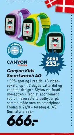 Bilka Canyon Kids Smartwatch 4G tilbud