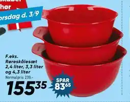 Bilka Røreskålesæt 2,4 liter, 3,3 liter og 4,3 liter tilbud