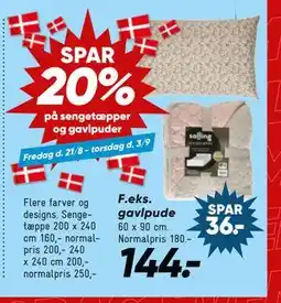 Bilka SPAR 20% på sengetæpper og gavlpuder tilbud