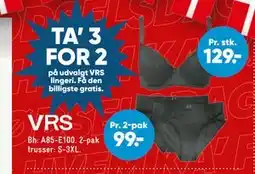 Bilka TA' 3 FOR 2 på udvalgt VRS lingeri tilbud